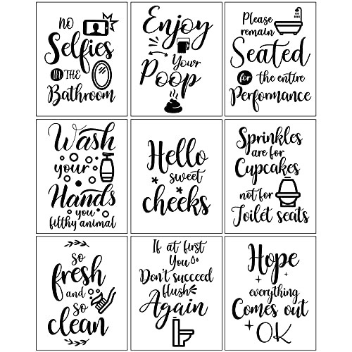 Zonon Funny Bathroom Posters Signs Bathroom Pictures Decor Funny Bathroom Art Prints Bathroom Typography Wall Decor Prints Restroom Quotes Washroom Wall Decor for Bathroom Decor 8 x 10 Inch