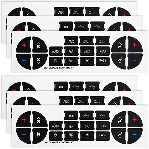 PAGOW 6 Sheets AC Dash Button Repair Kit Sticker for Chevy Best for Fixing Ruined Faded A-C Control and Radio Dash Buttons - Decal Replacement Stickers for SUV Truck Accessories PAGOW 6 Sheets AC Dash Button Repair Kit Sticker for Chevy Best for Fixing Ruined Faded A-C Control and Radio Dash Buttons - Decal Replacement Stickers for SUV Truck Accessories