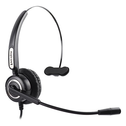 VoiceJoy USB headset Call Center Noise Cancelling Corded Monaural Headset Headphone with Mic Microphone - Cord with USB Plug, Volume Control and Mute Switch For Computer,Laptops,Chat, Skype, Webinar