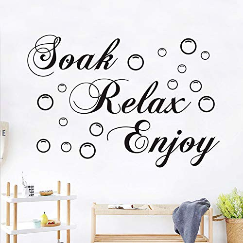 2 Pieces Bathroom Wall Decals Sticker Soak Relax Enjoy PVC Wall Sticker Decal Removable Home Bathroom Background Decor 2 Pieces Bathroom Wall Decals Sticker Soak Relax Enjoy PVC Wall Sticker Decal Removable Home Bathroom Background Decor
