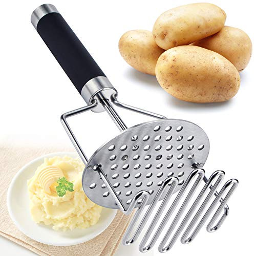Potato Masher Stainless Steel Dual-Press Potato Ricer Potato Masher Hand Potato Peeler Food Masher Potato Press Masher Kitchen Tool for Potato Baby Food Fruits Vegetables Baking and more Potato Masher Stainless Steel Dual-Press Potato Ricer Potato Masher Hand Potato Peeler Food Masher Potato Press Masher Kitchen Tool for Potato Baby Food Fruits Vegetables Baking and more