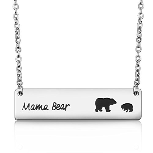 MAOFAED Sweet Mama Bear Necklace Mother's Day Gift for Mom Grandma Wife Godmother Necklace -Mama bear necklace with 1 cub- MAOFAED Sweet Mama Bear Necklace Mother's Day Gift for Mom Grandma Wife Godmother Necklace -Mama bear necklace with 1 cub-