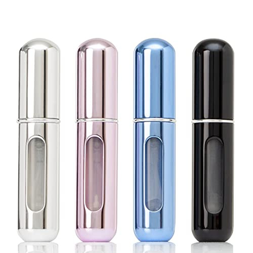 4PCS Portable Mini Refillable Perfume Atomizer Bottle Refillable Perfume Spray Atomizer Perfume Bottle Scent Pump Case for Traveling and Outgoing 5ml Multicolor Perfume Spray