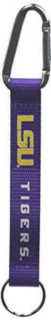 aminco NCAA LSU Tigers Carabiner Lanyard Keyring  Purple  8"