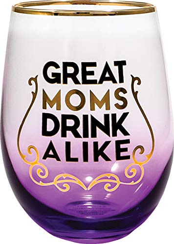 Spoontiques Moms Stemless Glass 20 ounces Purple