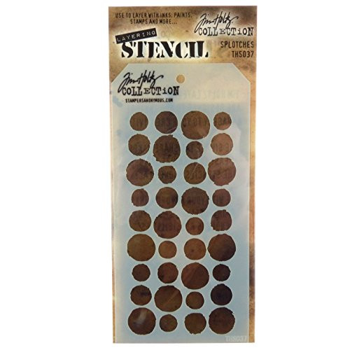 Stampers Anonymous Tim Holtz Layered Splotches Stencil 4.125 x 8.5
