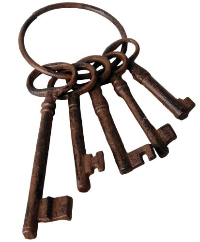 Esschert Design DB53 Set of Small Cast Iron Keys on Ring