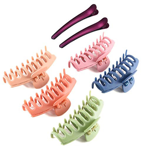 5 PCS Big Hair Claw Clips Nonslip Large Claw Clip for Thick Thin Hair Strong Hold Hair Clips for Women-Girls Strong Hold Barrettes Claw Clips Large Hair Accessories