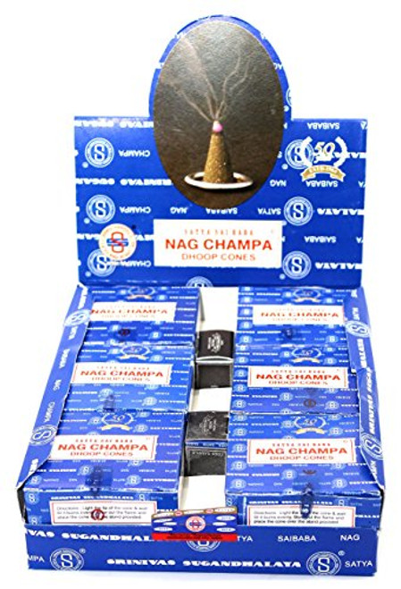 Shrinivas Sugandhalaya Satya Sai Baba Nag Champa Incense Dhoop Cones, 144 Cones Shrinivas Sugandhalaya Satya Sai Baba Nag Champa Incense Dhoop Cones, 144 Cones