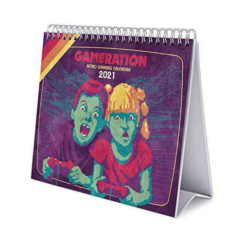 Grupo Erik Official Gameration 2021 Desk Calendar Desktop Calendar January 2021 - December 2021 Standing Desk Calendar 6.7 x 7.8 inches Monthly Flip Calendar
