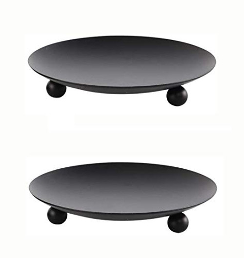 Toogh Iron Plate Candle Holder Black Decorative Iron Pillar Candle Plate Set of 2 4.75 inches D x .7 inches H Pedestal Candle Stand for LED and Wax Candles Incense Cones Spa Weddings Toogh Iron Plate Candle Holder Black Decorative Iron Pillar Candle Plate Set of 2 4.75 inches D x .7 inches H Pedestal Candle Stand for LED and Wax Candles Incense Cones Spa Weddings
