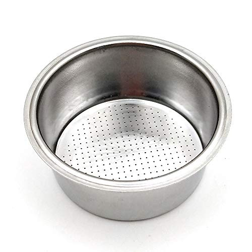 Boicafe 51mm Stainless Steel Coffee Filter Double Cup Coffee Reusable Filter Basket Single Wall Non-pressurized Porous for Portafilter -51mm-