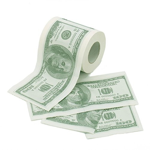 100 One Hundred Dollar Bill Toilet Paper Roll Novelty Funny Toilet Paper Gag Gift