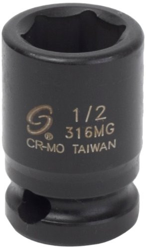 Sunex 316mg 3/8-Inch Drive 1/2-Inch Magnetic Impact Socket