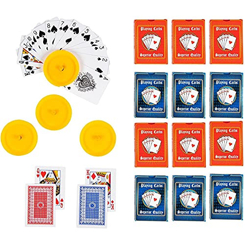 Standard Playing Card Decks with Holders for Poker and Bridge -12 Decks-