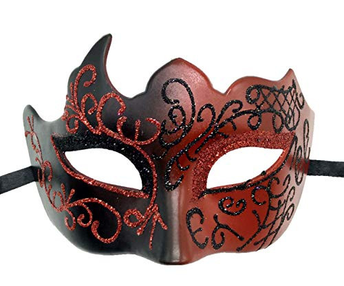 Coolwife Masquerade Mask Vintage Venetian Greek Roman Party Mardi Gras Masks -A Black Red- Coolwife Masquerade Mask Vintage Venetian Greek Roman Party Mardi Gras Masks -A Black Red-