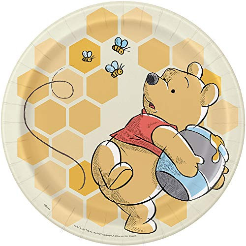 Unique Disney Winnie the Pooh Round Dinner Plates - 8 Pcs Multicolor One Size