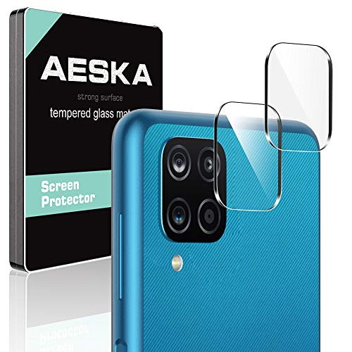 -2 Pack- Aeska Camera Protector for Samsung Galaxy A12 Tempered Glass -High Definition--Case Friendly--Scratch Resistant- 9H Hardness HD Clear Lens Screen Protector for Samsung Galaxy A12