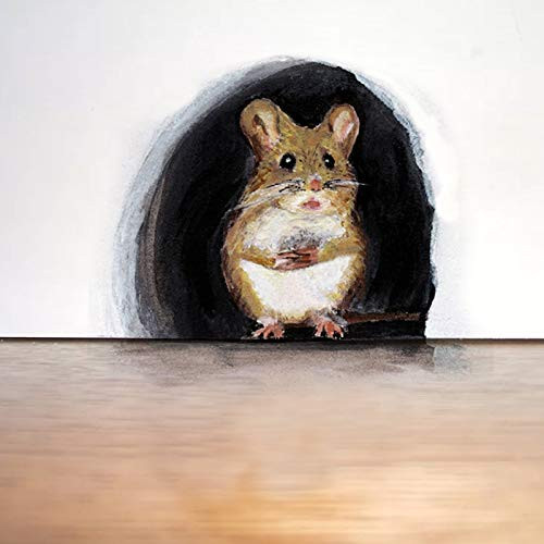 5PC Realistic 3D Mouse Hole Wall Sticker Mouse in A Hole Wall Decal Fun Art Animal Stickers Vinyl Home Decor for Living Room Nursery Bedroom Kids Room Wall Decoration -A- -B- 5PC Realistic 3D Mouse Hole Wall Sticker Mouse in A Hole Wall Decal Fun Art Animal Stickers Vinyl Home Decor for Living Room Nursery Bedroom Kids Room Wall Decoration -A- -B-