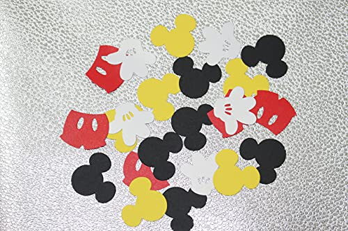 100 pcs 2inche Red Black Yellow White Mickey Confetti Boy Baby Shower Mickey Minnie Mouse Theme Party First Birthday Supplies Decorations Table Decor Photo Booth Props