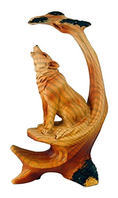StealStreet MME-924 Ss-Ug-Mme-924, 5" Wolf Howling Scene Carving Faux Wood Decorative Figurine, Brown StealStreet MME-924 Ss-Ug-Mme-924, 5" Wolf Howling Scene Carving Faux Wood Decorative Figurine, Brown