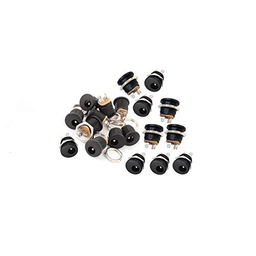 Qiying DC-022 5.5mmx2.1mm DC Power Jack Socket 3 Pin Female Panel Mount Connector with Hex Nut 25 Pcs Qiying DC-022 5.5mmx2.1mm DC Power Jack Socket 3 Pin Female Panel Mount Connector with Hex Nut 25 Pcs