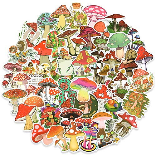 50pcs Mushroom Aesthetic Stickers Pack Cute Vinyl Stickers for Laptop Water Bottle Skateboard Waterproof Decals for Adults Teens Kids