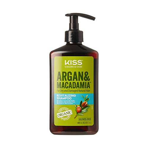 Kiss Color  and  Care Argan  and  Macadamia For Dry and Damaged Natural Hair Shampoo -13.5 fl. oz -- 400 mL-