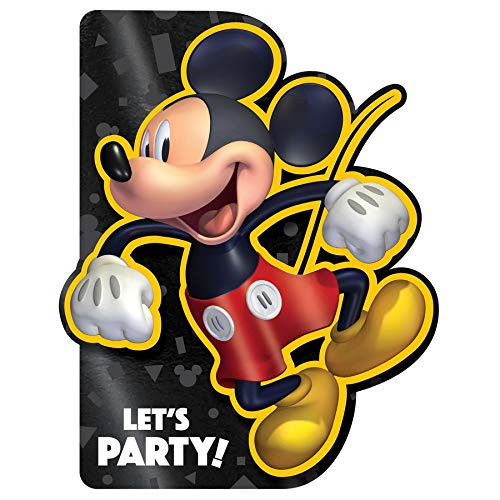 "Let's Party!" Mickey Mouse Foil Invitations -8 Pcs- - 1 Pack