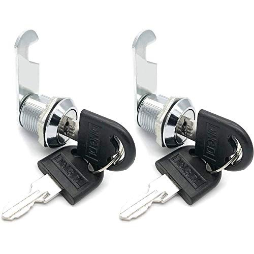 L-A 16mm-5-8- Drawer Cabinet Cam Lock Cylinder Length Fits on 3-8inch Max Panel Thickness Zinc Alloy Chrome Plated Keyed Different ?2Pack?