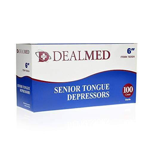 Dealmed 6" Senior Tongue Depressors Sterile 100 Count
