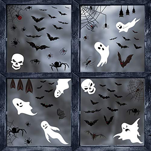 200 PCS Halloween Window Clings Bats Spiders Spooky Decals Halloween Glass Stickers for Halloween Window Decoration 200 PCS Halloween Window Clings Bats Spiders Spooky Decals Halloween Glass Stickers for Halloween Window Decoration
