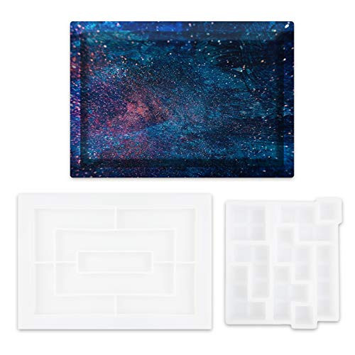 Resin Tray Molds Rectangle Rolling Tray Molds for Resin Large Silicone Tray Resin Mold with Edges for Home Decoration DIY Jewelry Holder Fruit Snack Tray Epoxy Resin Resin Casting
