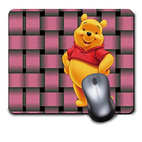 Mouse Pad Disney Winnie The Pooh Stripe Pink Mousepad Non-Slip Rubber Funny Cute Mat for Gaming and Gift