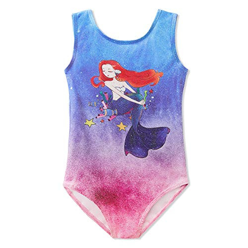 Gymnastics Leotards Apparel for Girls with Shorts 3t 4t 3 4 Years Old Sparkly Dancewear Activewear Dance Unitard Biketard Mermaid