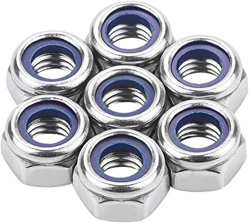 XLY M8 x 1.25mm 304 Stainless Steel Nylock Nylon Insert Hex Lock Nuts 50pcs