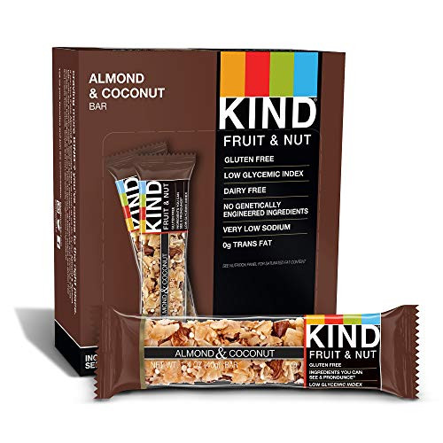 KIND Bars, Almond & Coconut, Gluten Free, Low Sugar, 1.4oz, 12 Count