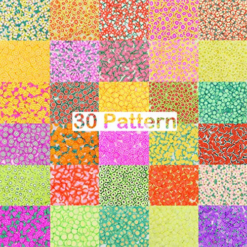 HADDIY 10000 Pcs Fruit Nail Art Slices Mini Fruit Fimo Clay Slices30 Pattern 3D Slices for Nail Stuff DIYSlime Polymer Clay and Resin Fillers