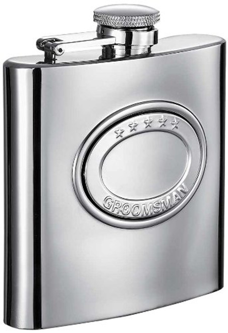 Visol"5 Stars" Stainless Steel Hip Flask, 6-Ounce, Chrome