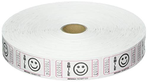 Amscan Raffle White Smiley Ticket Roll 1" x 2"