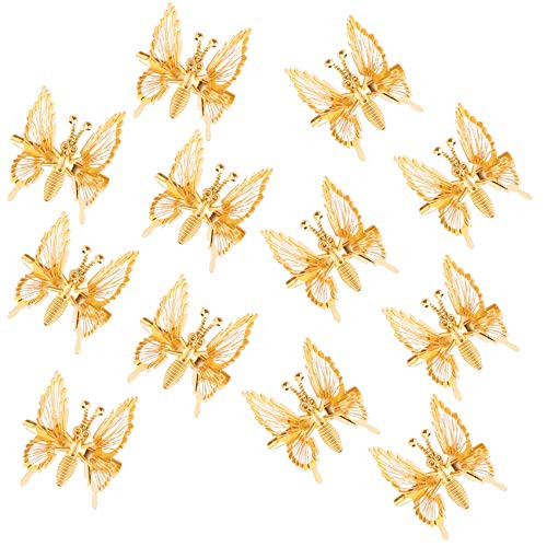 12 Pieces Butterfly Hair Clips Gold Metal Moving Butterfly Hair Barrettes Hair Clamps Pins Claw Clips Cute Butterfly Hair Styling Accessories for Women and Girls 12 Pieces Butterfly Hair Clips Gold Metal Moving Butterfly Hair Barrettes Hair Clamps Pins Claw Clips Cute Butterfly Hair Styling Accessories for Women and Girls
