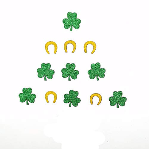St. Patrick's Day Shamrock Confetti Lucky Clover Party Confetti Table Decoration Horse Shoe Confetti