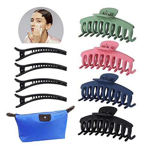 4PC Big Hair Claw Clips 4 Inch Nonslip Large Claw Clip for Women and Girls Thin Hair Strong Hold Hair Clips for Thick Hair