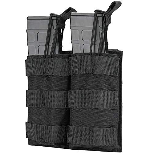 ProCase Double Magazine Pouch Open-top Tactical MOLLE Magazine Holder Outdoor Hunting Nylon Mag Pouch Rifle Pistol Mag Holder with Bungee Straps for Magazines Black ProCase Double Magazine Pouch Open-top Tactical MOLLE Magazine Holder Outdoor Hunting Nylon Mag Pouch Rifle Pistol Mag Holder with Bungee Straps for Magazines Black