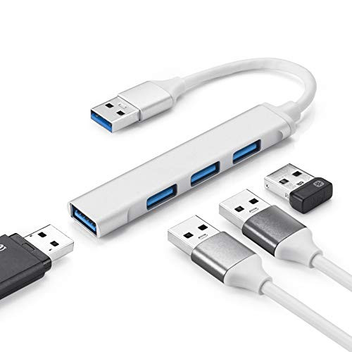 USB Hub Mini Aluminum 4-Port USB Hub 3.0 Extensions Ultra-Slim Data USB Hub for Laptop PC iMac USB Flash Drives Mobile HDD SSD Keyboard