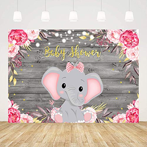 Ticuenicoa Rustic Baby Shower Backdrop for Girls Pink Floral Birthday Photography Background Wood Elephant Babyshower Decors It's a Girl Banner Cake Table Supplies Bday Party Photo Booth Props 5x3ft Ticuenicoa Rustic Baby Shower Backdrop for Girls Pink Floral Birthday Photography Background Wood Elephant Babyshower Decors It's a Girl Banner Cake Table Supplies Bday Party Photo Booth Props 5x3ft