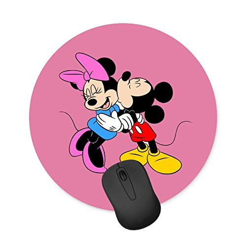 Personalized Round Non-Slip Rubber Mouse Pad Gaming Mouse Pad Cartoon Mickey and Minnie Mouse Pad
