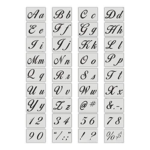 YUIO 36PCS Letter Stencils for Painting on Wood Reusable Letter and Number Stencils Alphabet Template Set for DIY Drawing Painting Art Craft