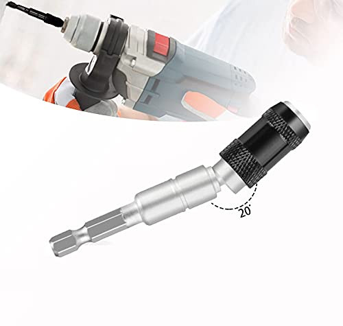 Pivoting Bit HolderScrewdriver Bit Holder Pivoting Bit Tip Holder with Ring Flexible Magnetic Screwdriver Bit Holder for Handle