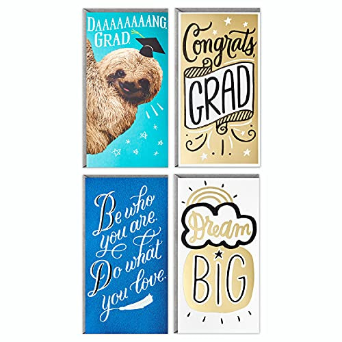 Hallmark Graduation Money Holder or Gift Card Holder Cards Assortment Dream Big -4 Cards with Envelopes-
